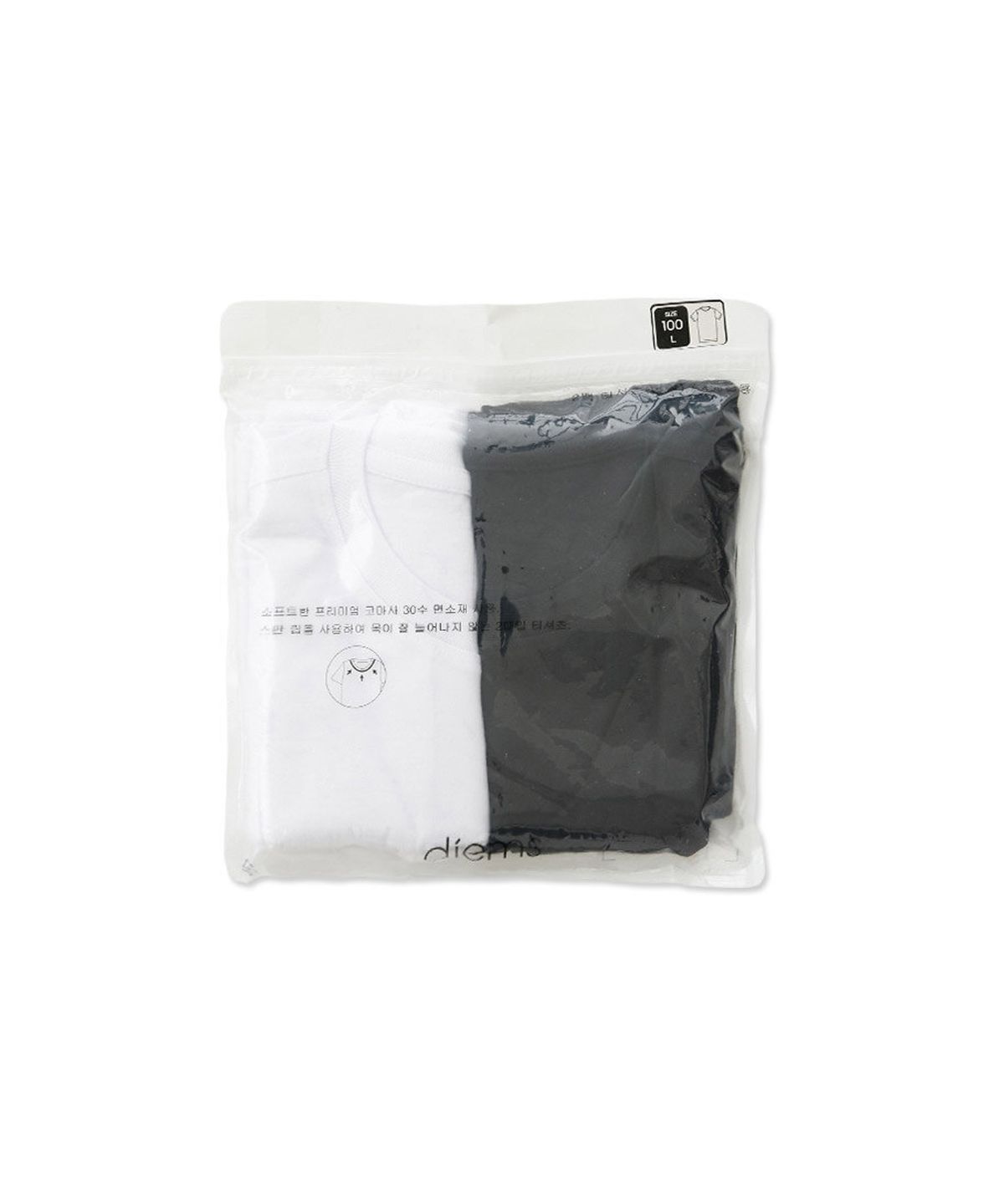 에스티코(STCO) DIEMS 라운드 티셔츠 2장 묶음PACK (화이트+블랙)_DTSUZ02SSB