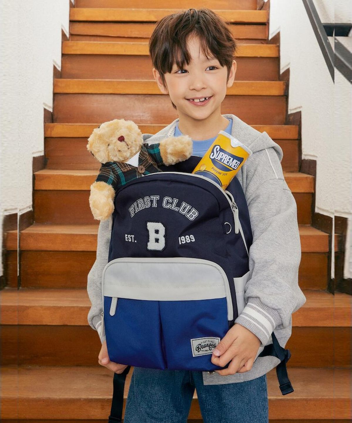 빈폴 키즈(BEANPOLE KIDS) 컬러풀 캐주얼 백팩 세트  네이비 (PS00136925R)