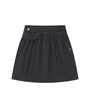 벨티드 미디 스커트 [차콜]