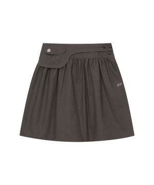 벨티드 미디 스커트 [브라운]