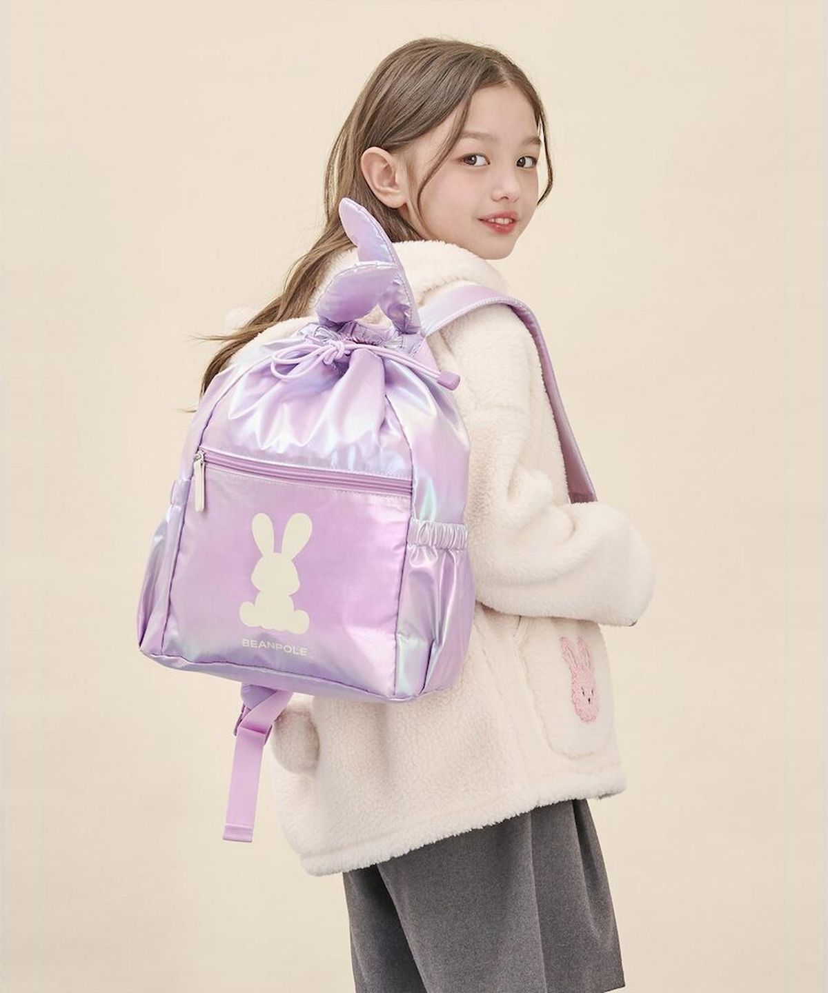 빈폴 키즈(BEANPOLE KIDS) 빙키 오로라 스트링 백팩  라이트 퍼플 (BI61D2U54V)
