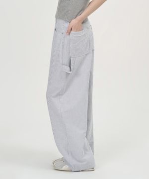 W 스트라이프 카펜터 팬츠 (BLACK)