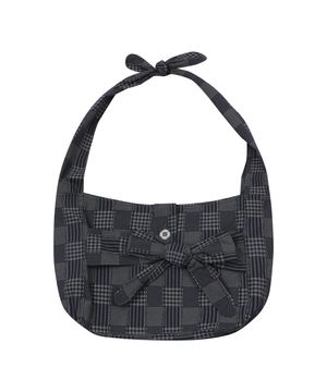 타이업 체크 크로스백 [네이비]