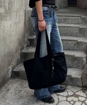 워시드 코튼 토트백 (BLACK)