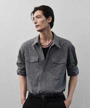 카프카 웨스턴 스트라이프 셔츠 [GREY]