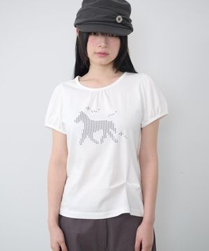 홀스 로고 퍼프 티셔츠 [화이트]