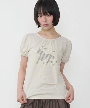 홀스 로고 퍼프 티셔츠 [더스티 민트]