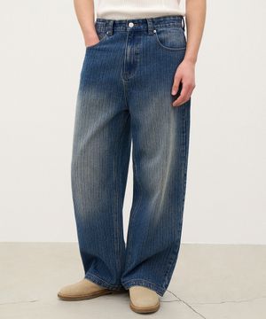 쉐이드 데님 팬츠 미드 블루