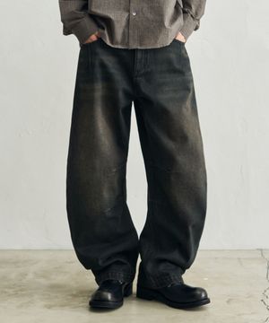 [패플서 x 로템버] 워시드 커브드 와이드 데님 팬츠 [빈티지 인디고]