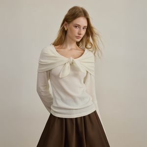 YY_Shawl lace-up wool knit