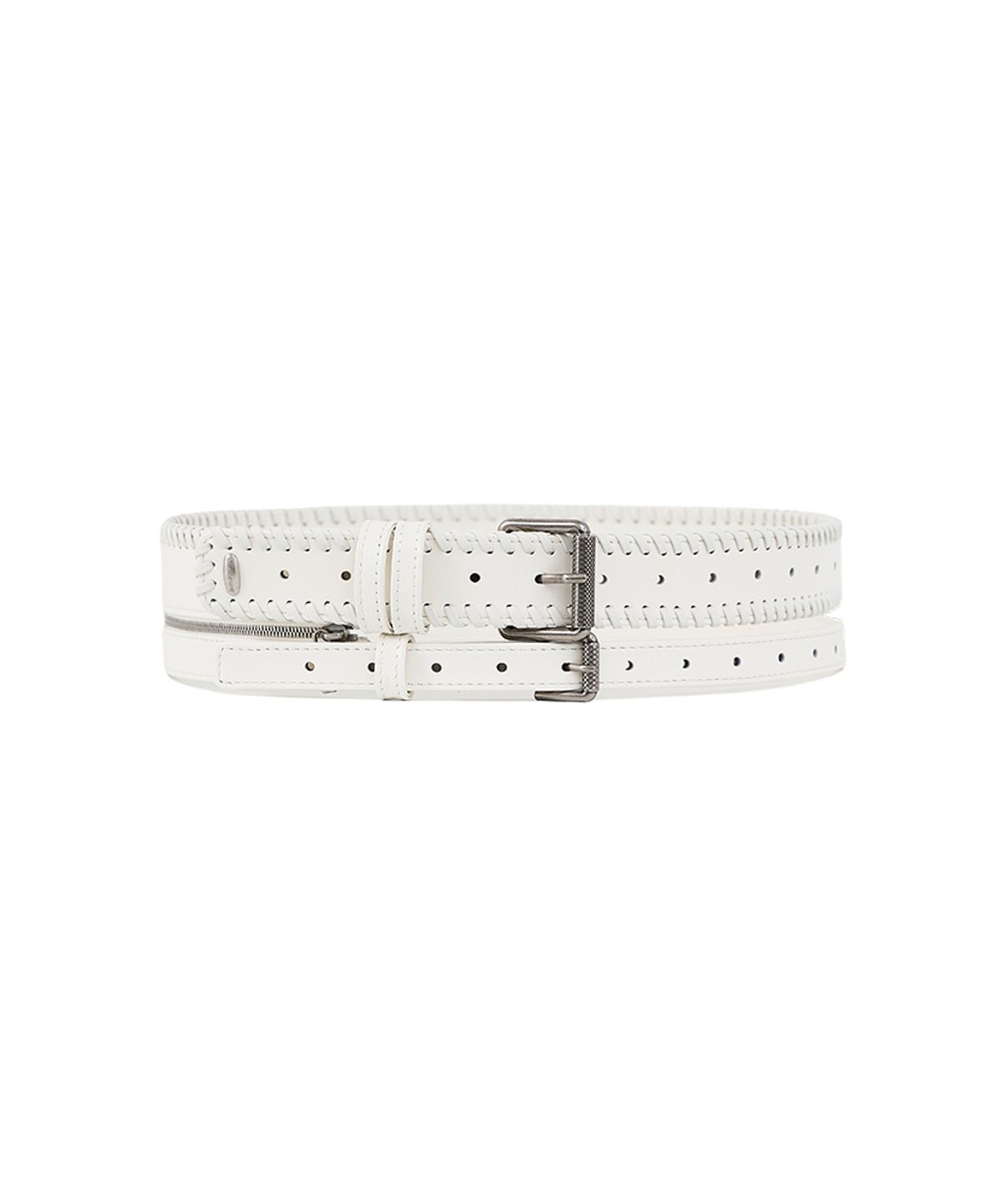 네거티브쓰리(NEGATIVETHREE) Two-way Cow Leather Belt_Cloud White