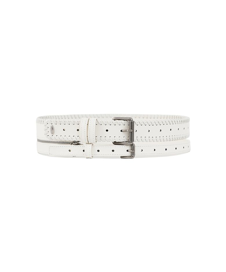 Two-way Cow Leather Belt_Cloud White