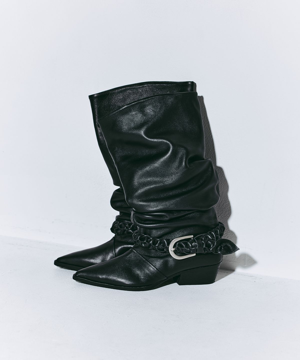 네거티브쓰리(NEGATIVETHREE) Kimera Slouchy Long Boots_Black