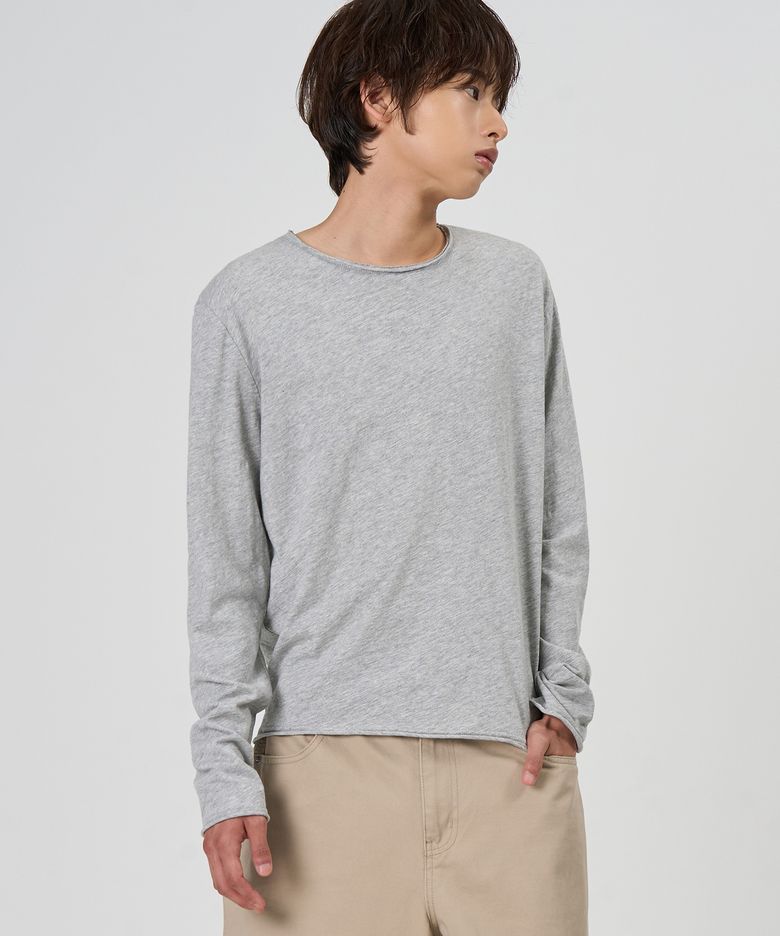 VTG 슬랍 라운드 넥 롱 슬리브 (MELANGE GREY)