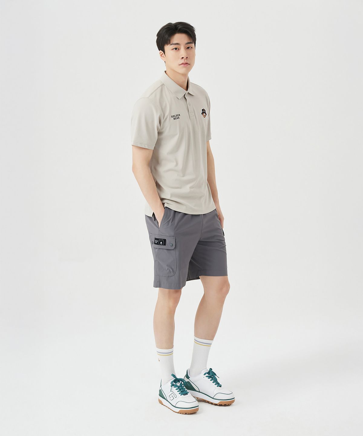 골든베어(GOLDEN BEAR) (M) Stretch Woven Shorts G4PAM26101GYL