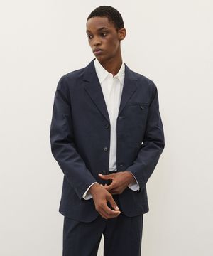 컴포트 코튼 싱글 블레이저 나이트 네이비