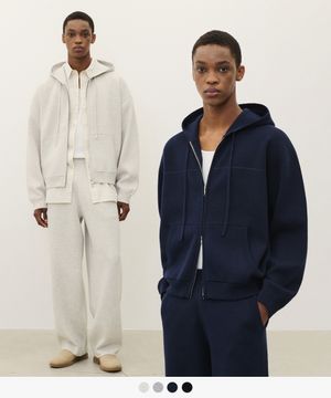 니티드 후드 집업 세트 - 4 COLOR