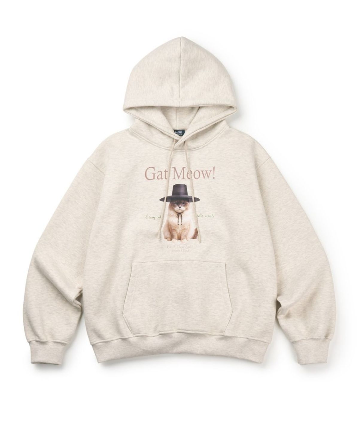 칠 하나 투 구육(71TO96) (기모) Gat Meow Hoodie (Oatmeal)
