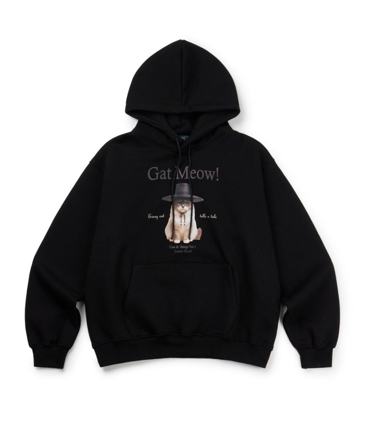 칠 하나 투 구육(71TO96) (기모) Gat Meow Hoodie (Black)