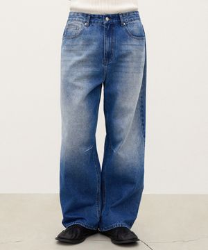아크 패널 와이드 데님 팬츠 미드 블루