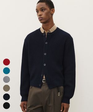 [삭형 리뉴얼] 워셔블 크롭 하찌 라운드 니트 가디건 - 6 COLOR