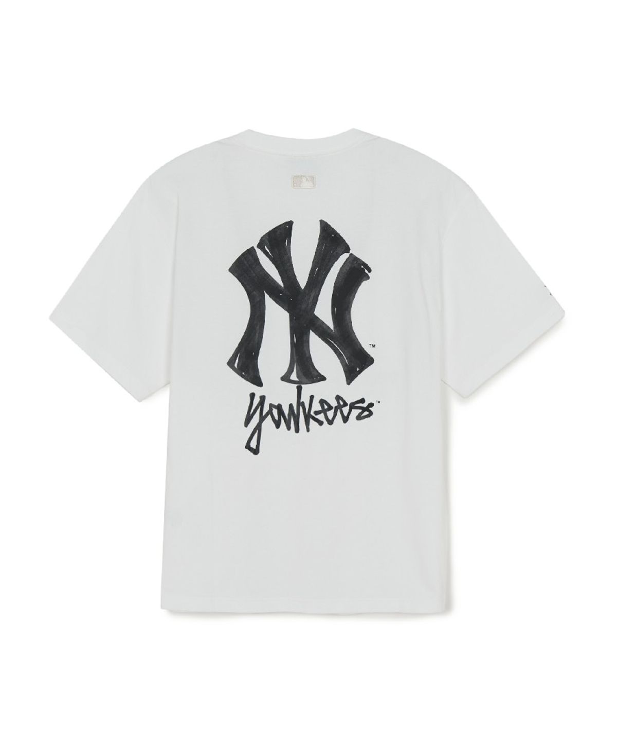 엠엘비(MLB) 베이직 심플 스트릿 로고 오버핏 반팔 티셔츠 NY (White)