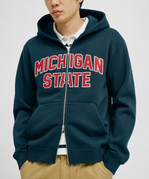 [크롭 티셔츠 추가] 아플리케 크롭 후드집업 (네이비)