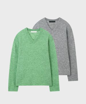 브이넥 풀오버 니트