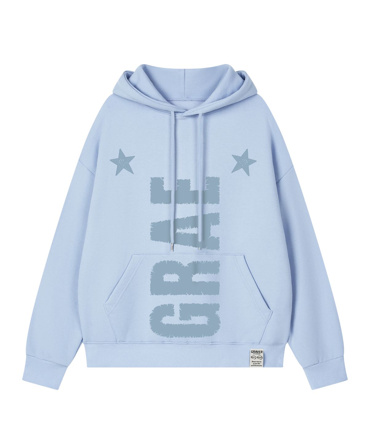 그레이버(GRAVER) [UNISEX]GRAE-STAR 후드티_SKY BLUE