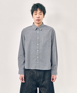 컴포트 크롭 셔츠 (네이비)