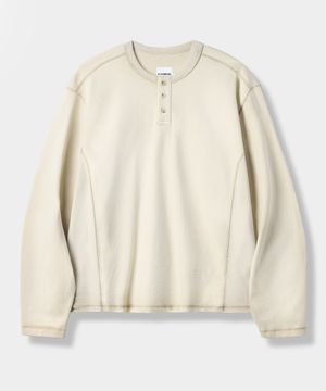 포시즌 에센셜 헨리넥 롱슬리브 티셔츠_오트밀