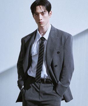[서강준 PICK] 헤링본 테일러드 더블 블레이저 [GREY]