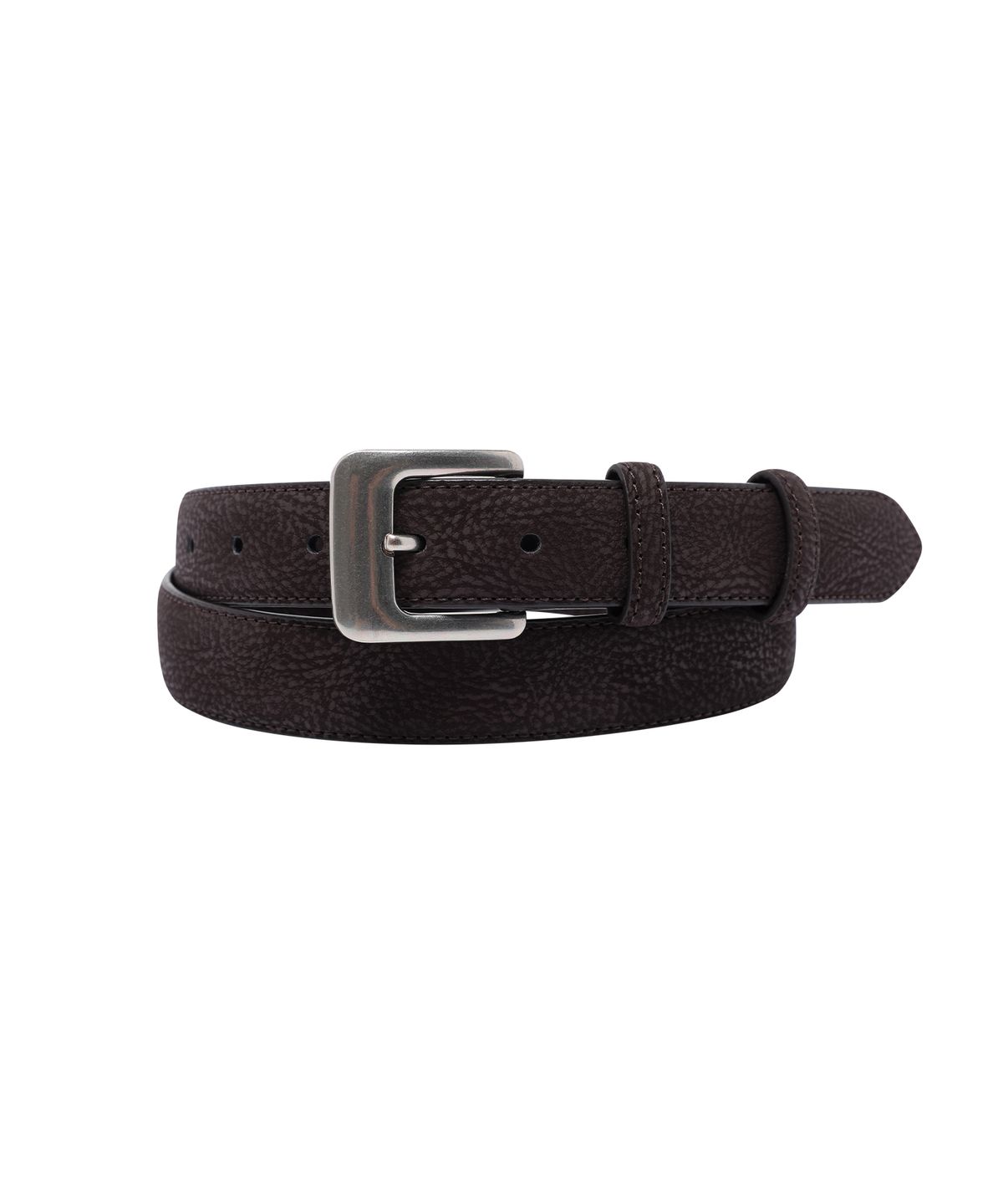 기철(KICHUL) Grain Leather Square Frame Belt (Dark Brown)