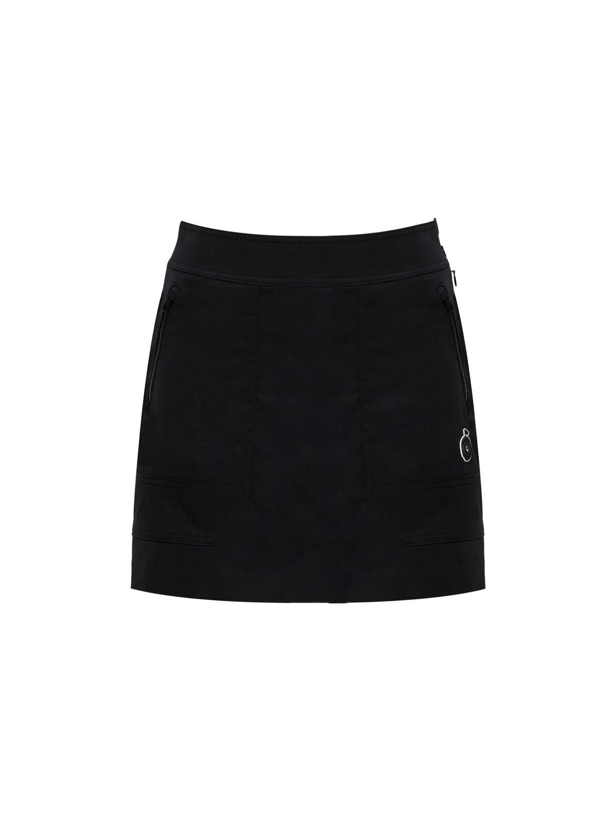 와이드앵글(WIDEANGLE) CO 아트웍 포인트 A라인 큐롯 L_Black