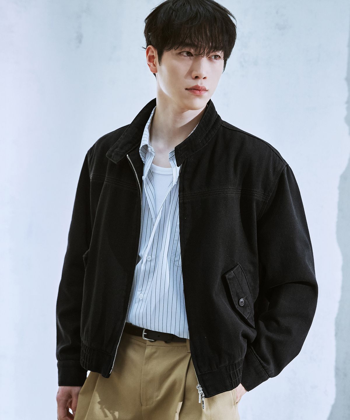 드로우핏(DRAW FIT) 이글 해링턴 워싱 자켓 [BLACK]