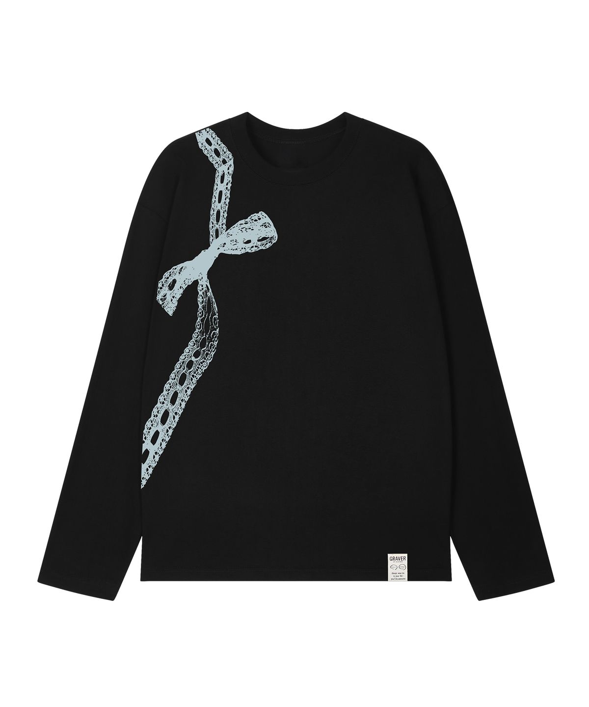 그레이버(GRAVER) [UNISEX]RIBBON SIDE 롱슬리브 티셔츠_3color