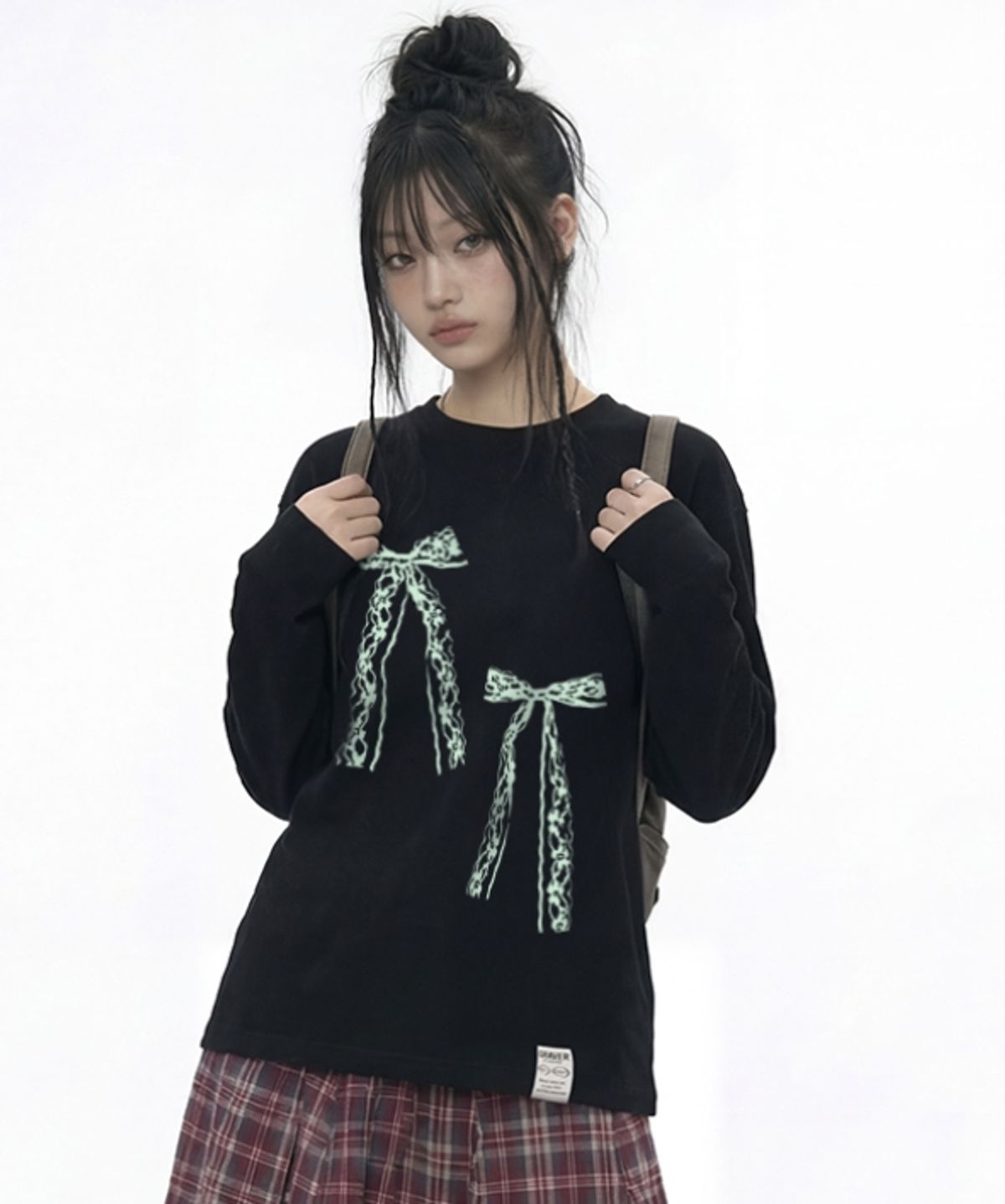 그레이버(GRAVER) [UNISEX]TWO RIBBONS 롱슬리브 티셔츠_3color