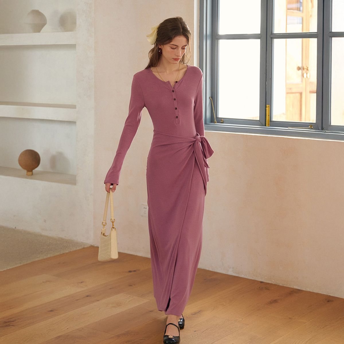 심플레트로(SIMPLE RETRO) SR_Fake two-piece strappy dress_2color
