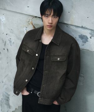 로우 스모크 데님 트러커 자켓 [BLACK]
