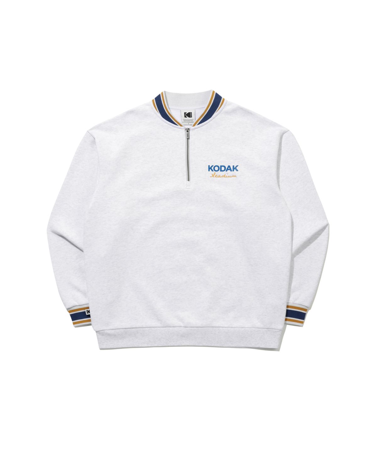 코닥(KODAK) 골드모먼트 반집업 맨투맨 WHITE MELANGE
