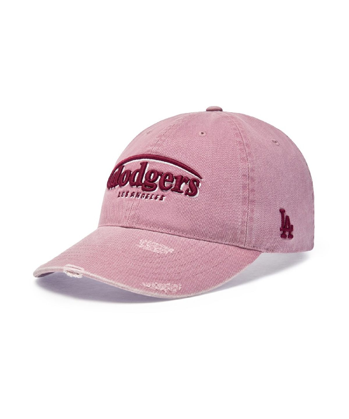 엠엘비(MLB) 빈티지 데미지 커브 로고 언스트럭쳐 볼캡 LA (Pink)