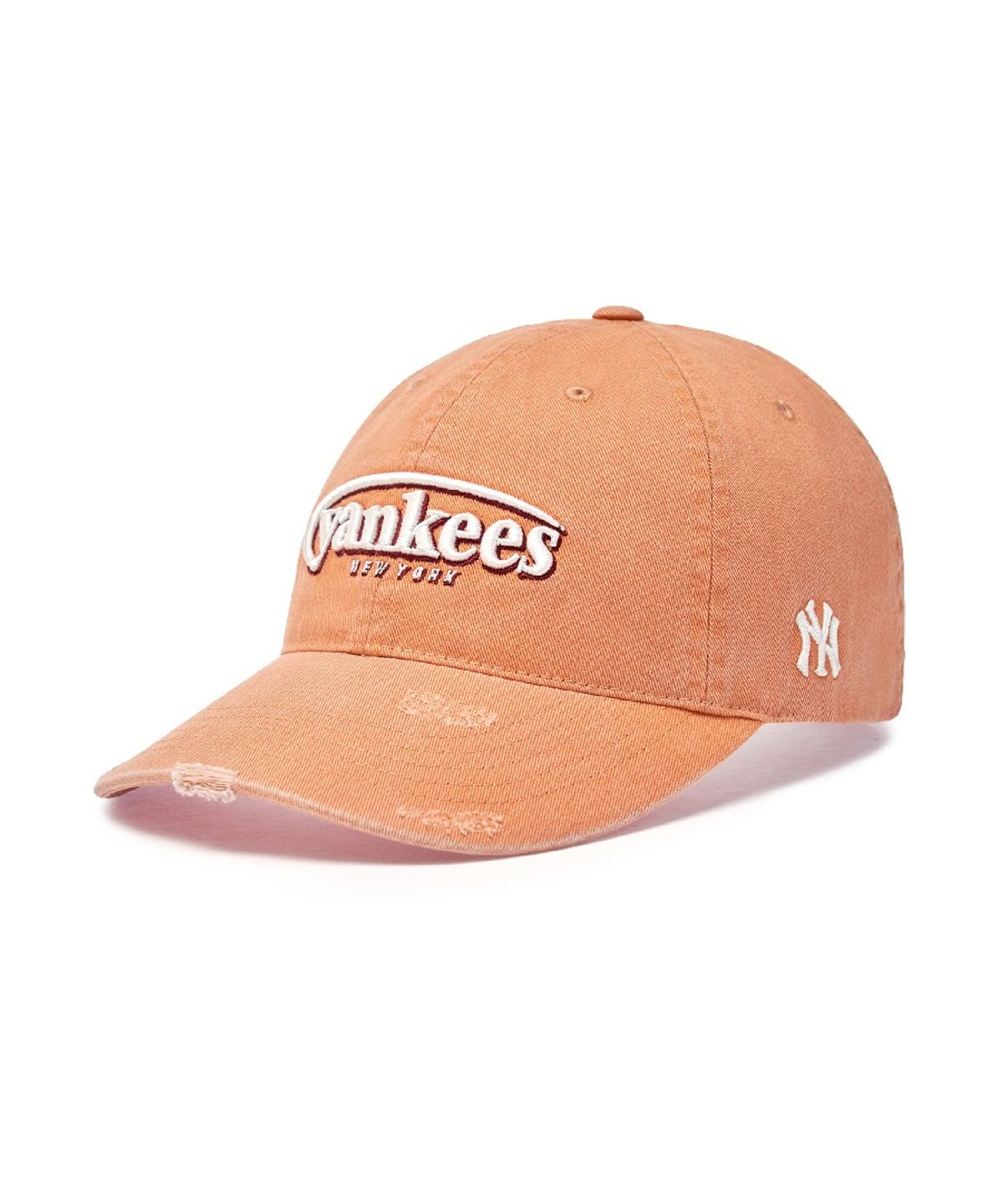엠엘비(MLB) 빈티지 데미지 커브 로고 언스트럭쳐 볼캡 NY (Neon Orange)