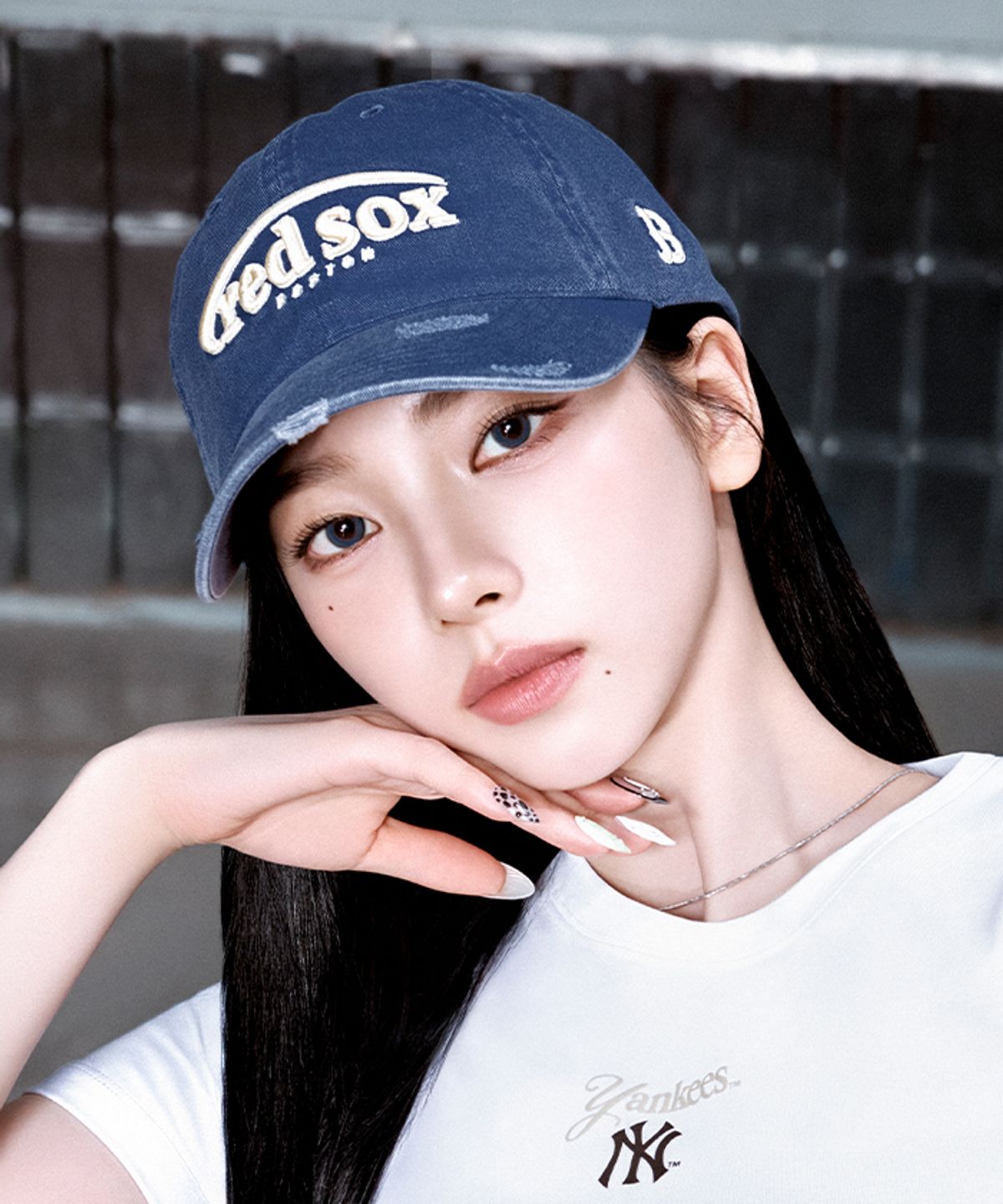 엠엘비(MLB) 빈티지 데미지 커브 로고 언스트럭쳐 볼캡 BOS (L.Navy)