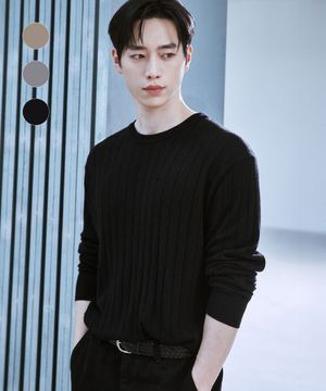 [서강준 PICK] 울 서플 리브드 라운드 니트 [3color]