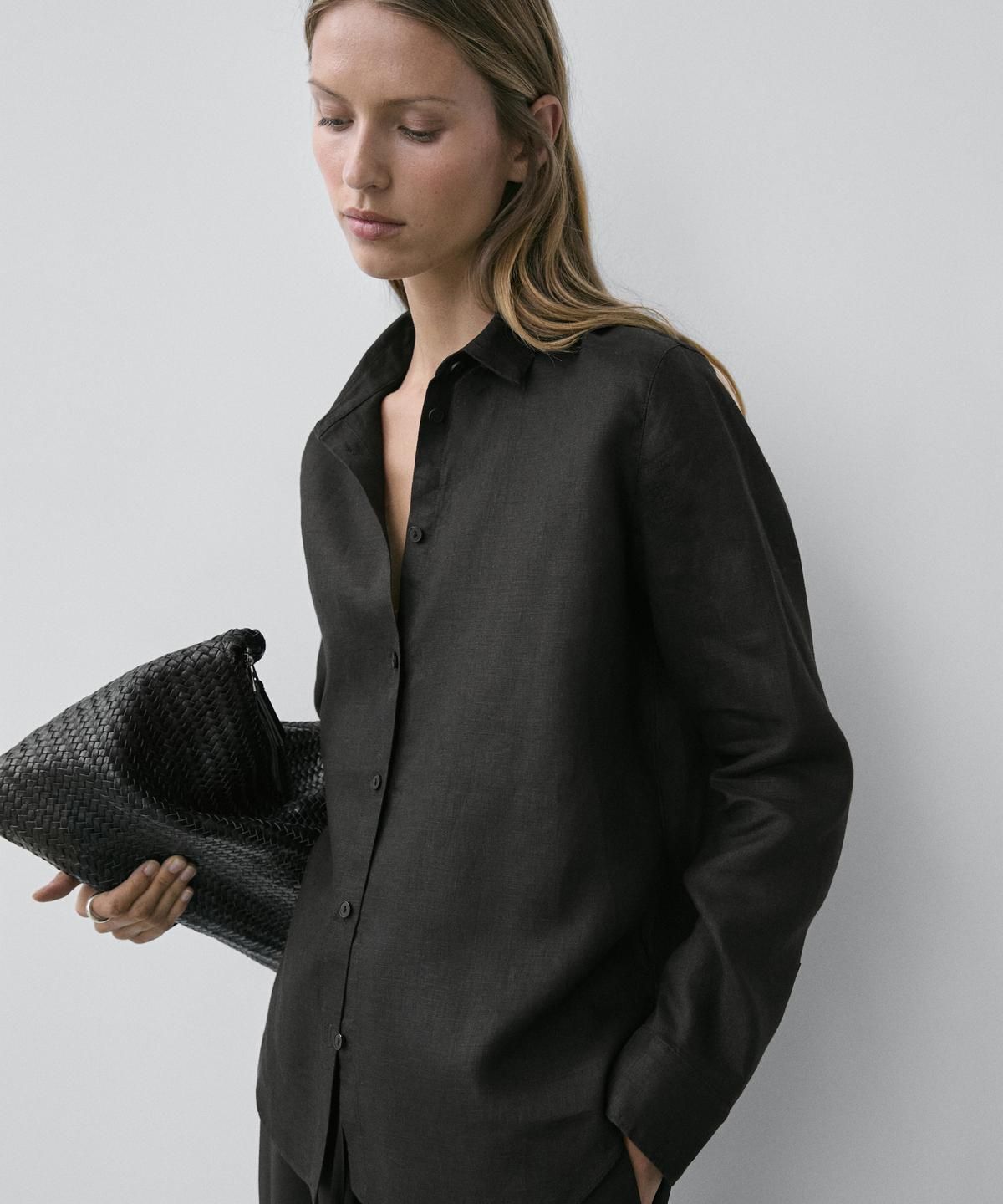 마시모두띠(MASSIMO DUTTI) 린넨 루즈핏 셔츠