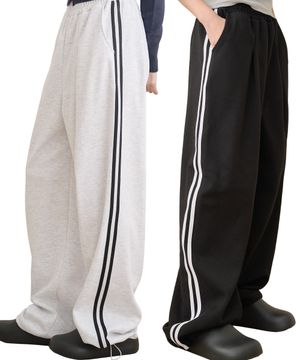 [사계절or기모] 트랙 원턱 스트링 스웨트 팬츠