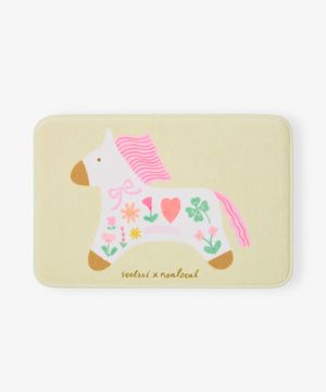 [논로컬 X 설찌] Floral Pony Mat - Light Yellow