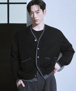 [서강준 PICK] 울 블렌드 레이어드 크롭 가디건 [BLACK]