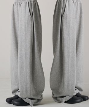 [사계절or기모] 사이드턱 커브드 스트링 스웨트 팬츠