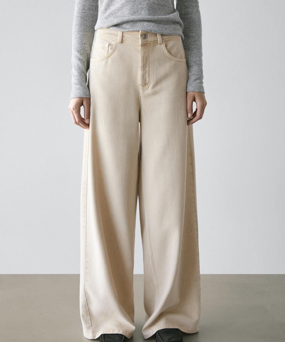 마시모두띠(MASSIMO DUTTI) 로우라이즈 와이드 레그 팬츠